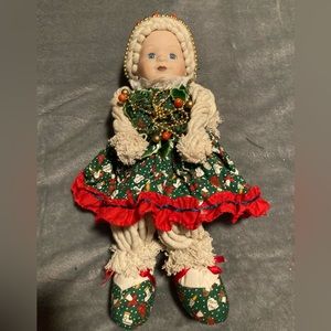 American Happy Kids Vintage Mop Doll Porcelain Face Christmas Doll